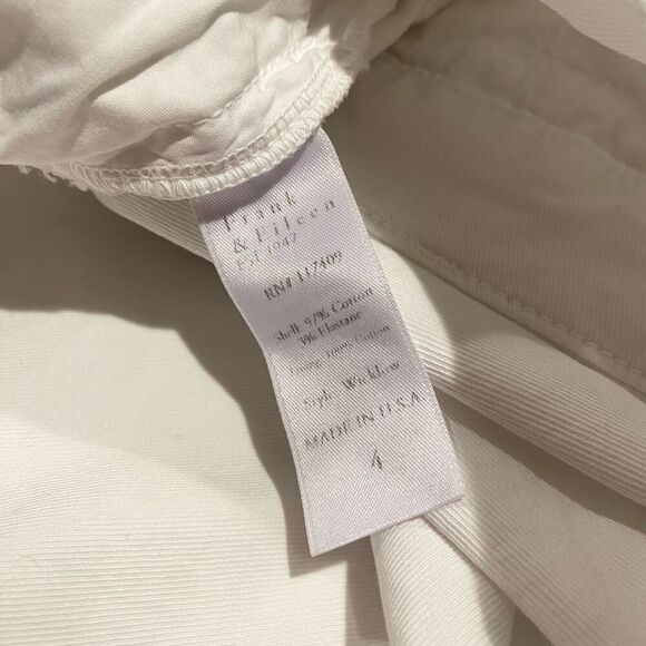 Frank & Eileen Wicklow Chino Cotton Pants in White Size 4 - Picture 8 of 10